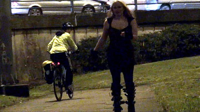 Public flashing of blonde uk babe Kaz B